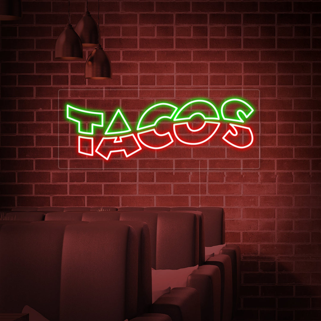 "TACO, Mexikanisches Essen" Neonschrift