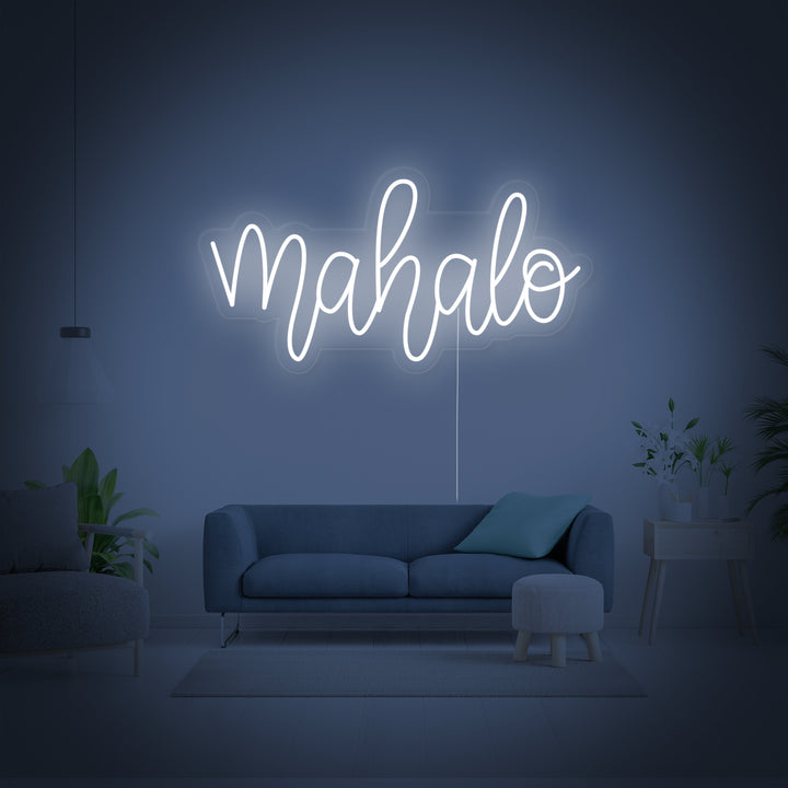 "Mahalo Hawaiian, Thank You" Neonschrift