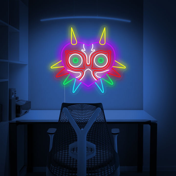 Mystische Maske Symbol Neonschild