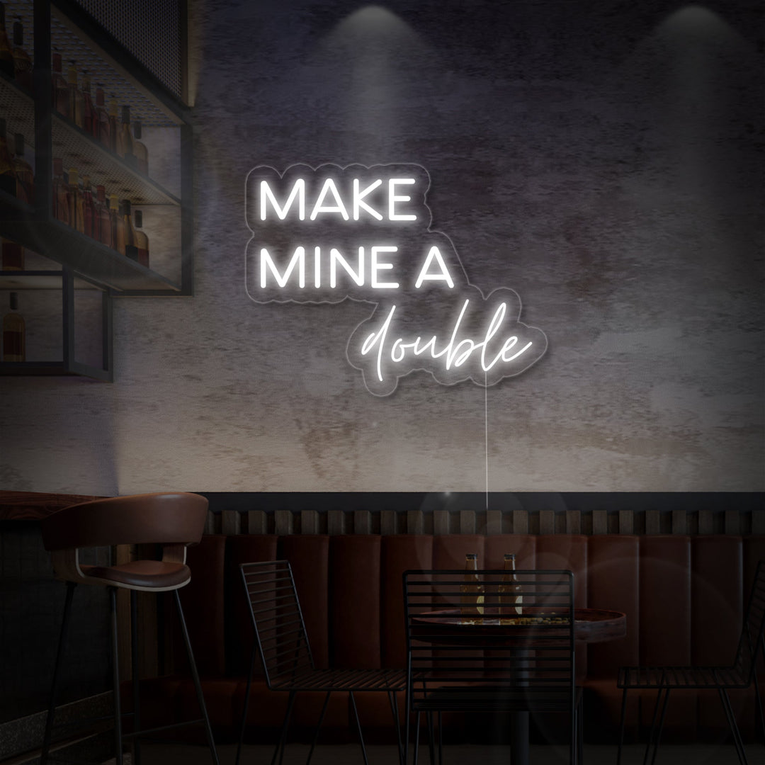 "Make Mine A Double Bierbar" Neonschrift