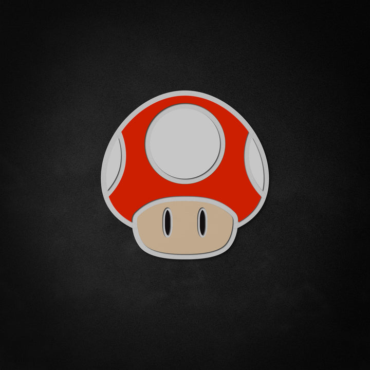 "Mario Super Mushroom" Neon Like
