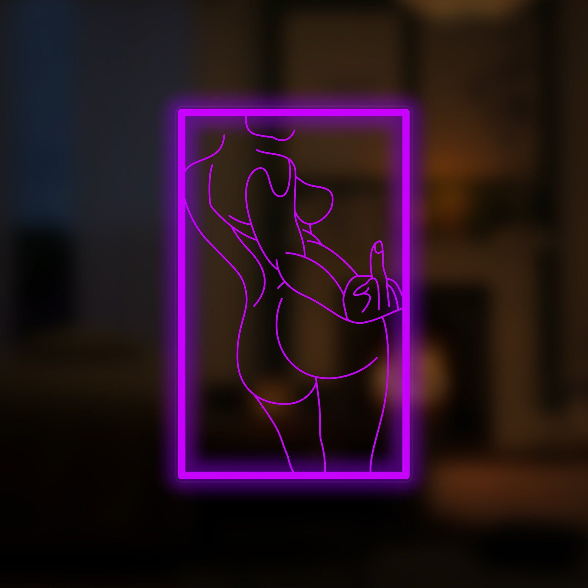 "Frau mit Mittelfinger" Mini-Neonschild, Nachtclub-Neonschild, Bar-Neonschild