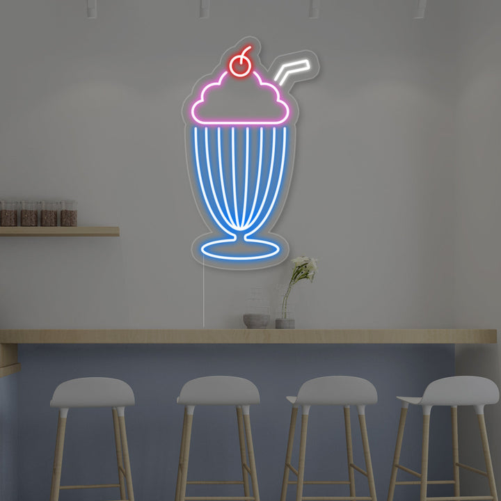 "Milchshake" Neonschrift