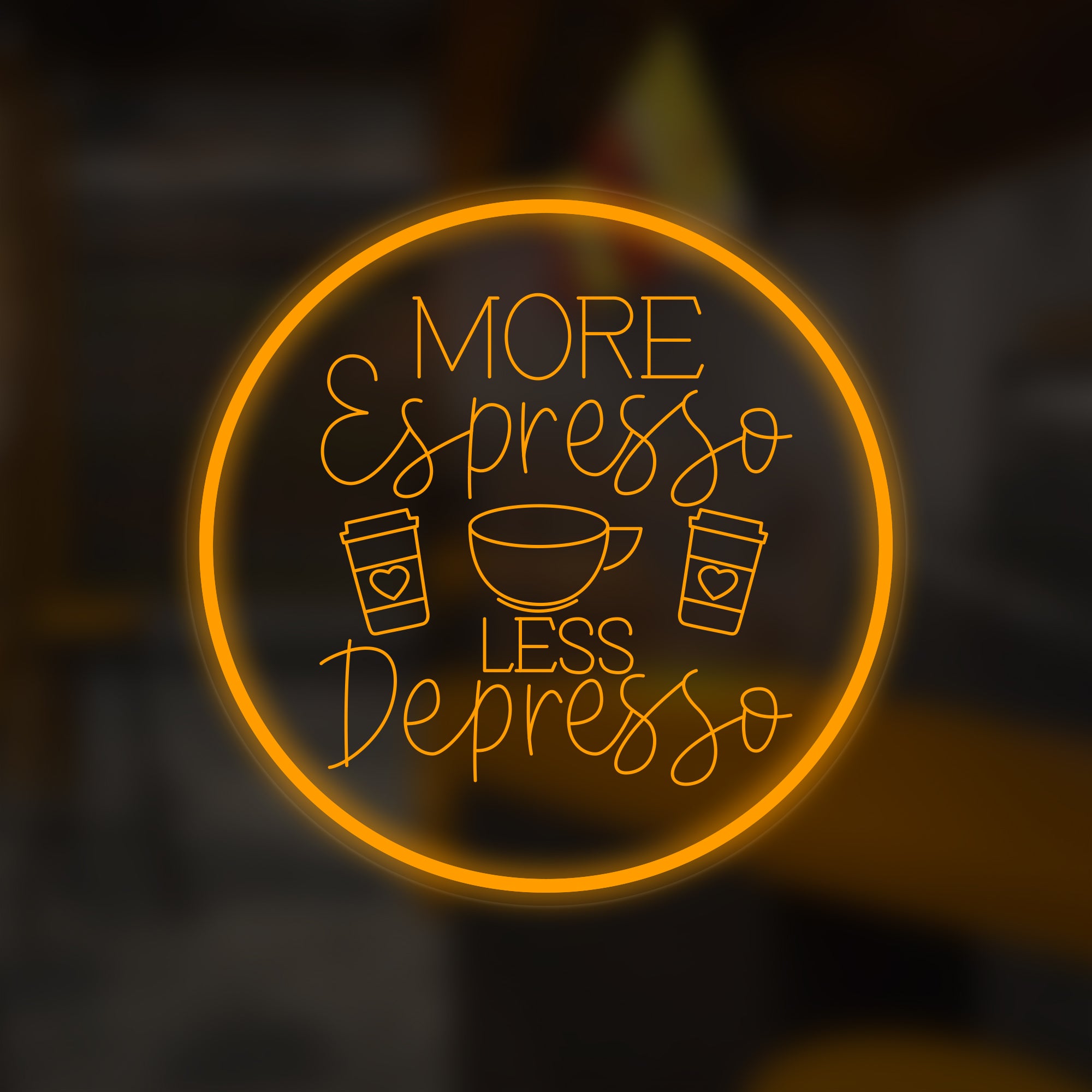"More Espresso Less Depresso" Mini-Neonschild
