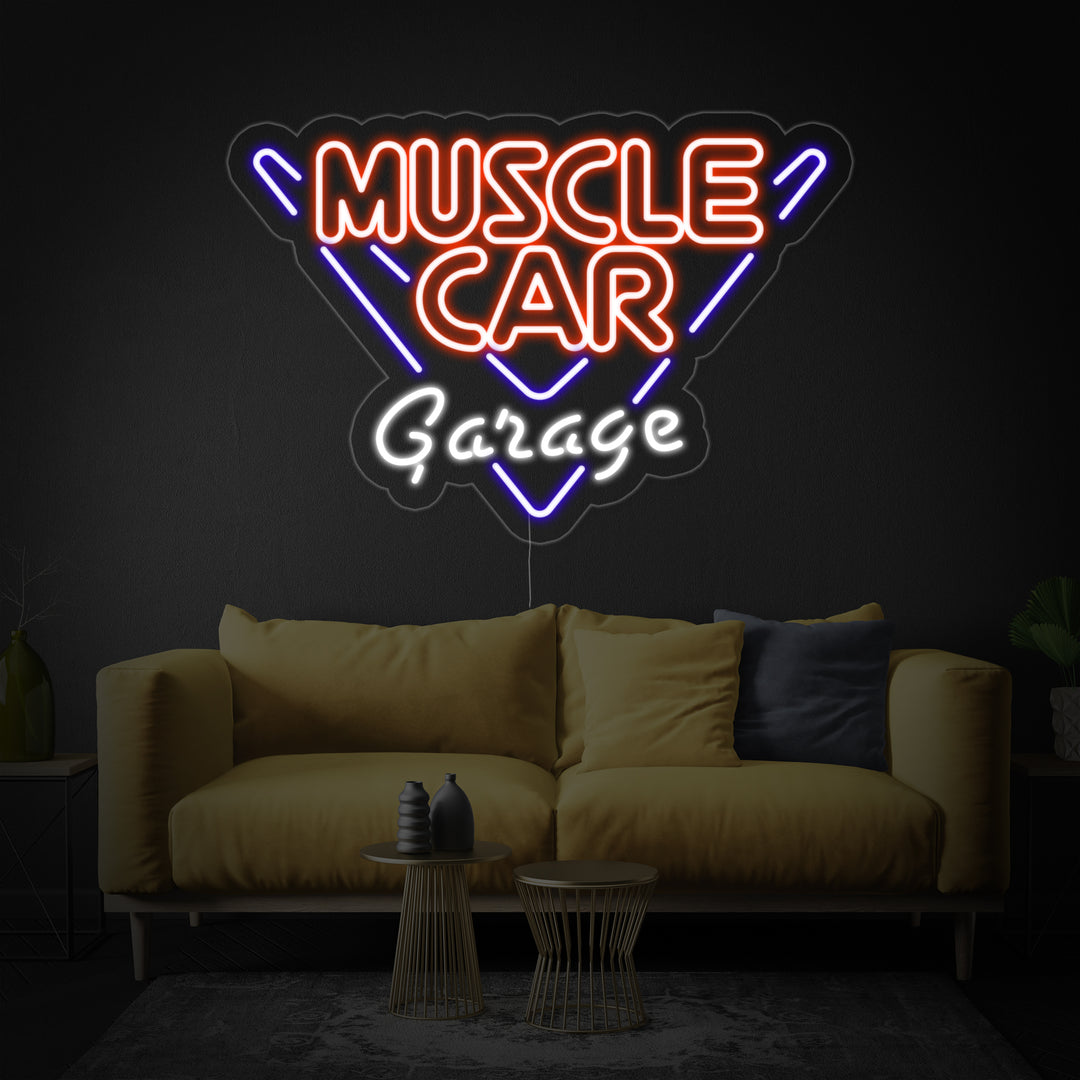 "Muscle Car Garage" Neonschrift