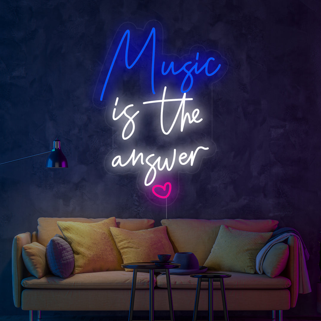 "Music is The Answer" Neonschrift