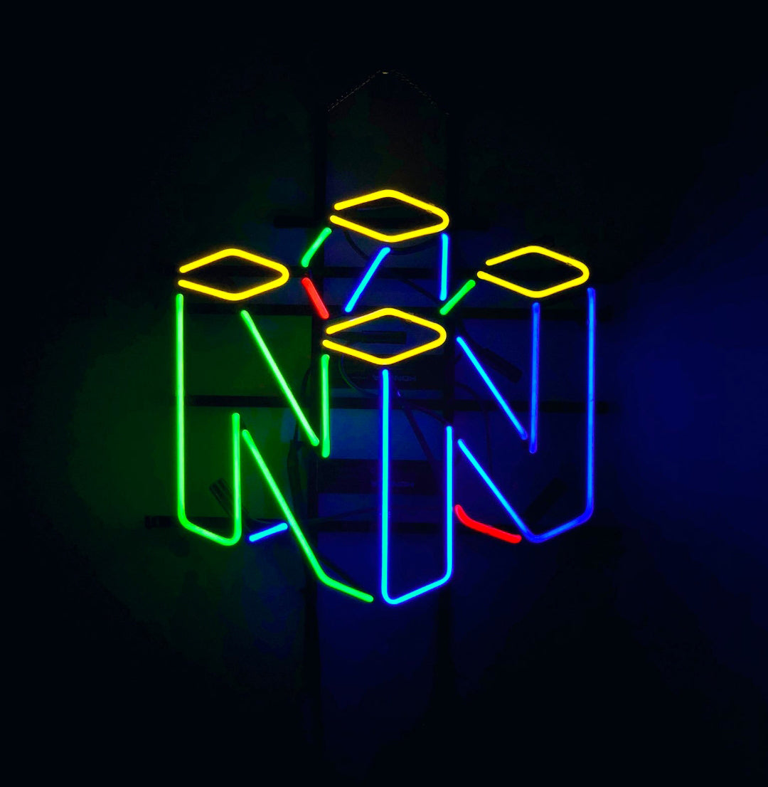 "N64 Logo, Wanddekoration Für Spielzimmer" Neonschrift