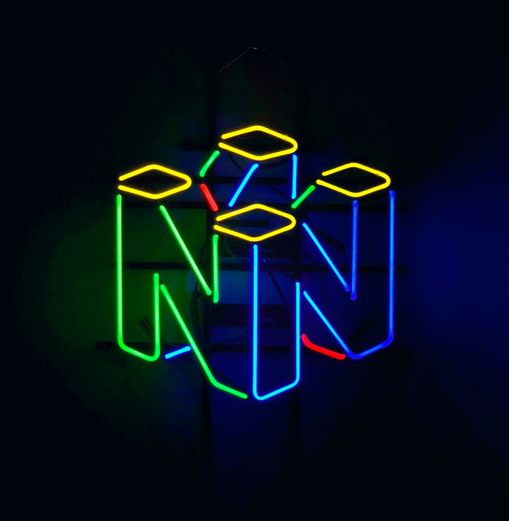 Retro Gaming Logo Stil Neonschild