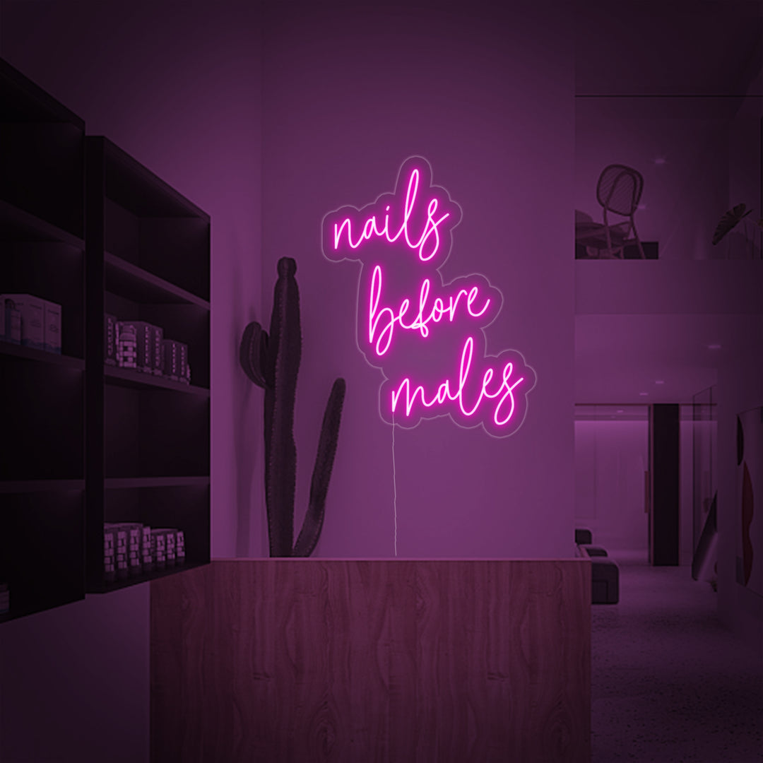"Nails Before Males" Neonschrift