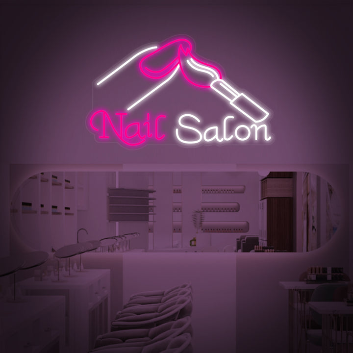"Nails Salon" Neonschrift