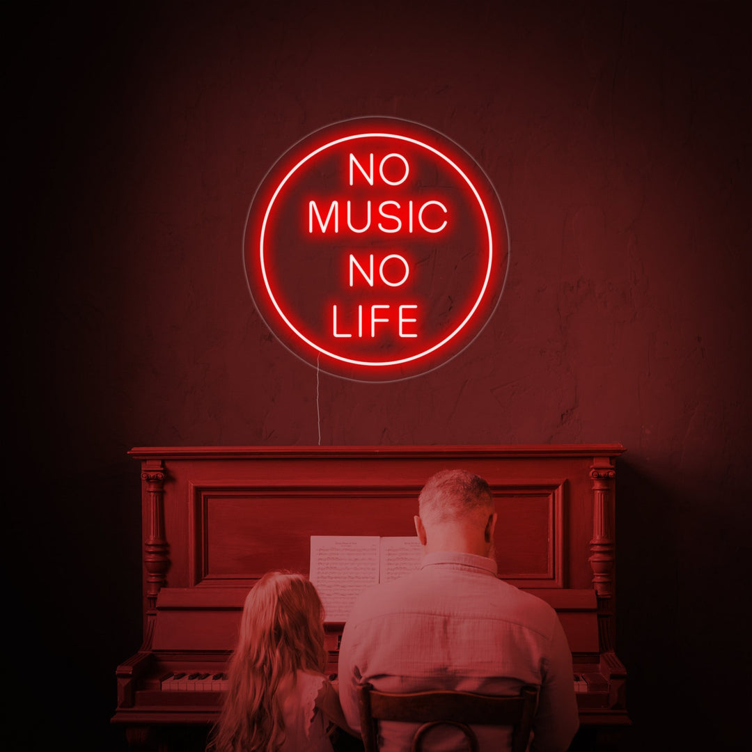 "No Music No Life" Neonschrift