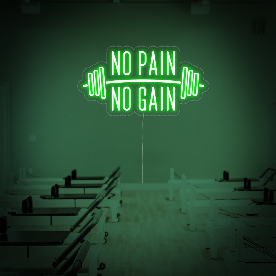 "No Pain No Gain, Fitnessstudio Dekoration, Fitnessstudio Zitate, Fitness Zitate, Workout Zitate" Neonschrift