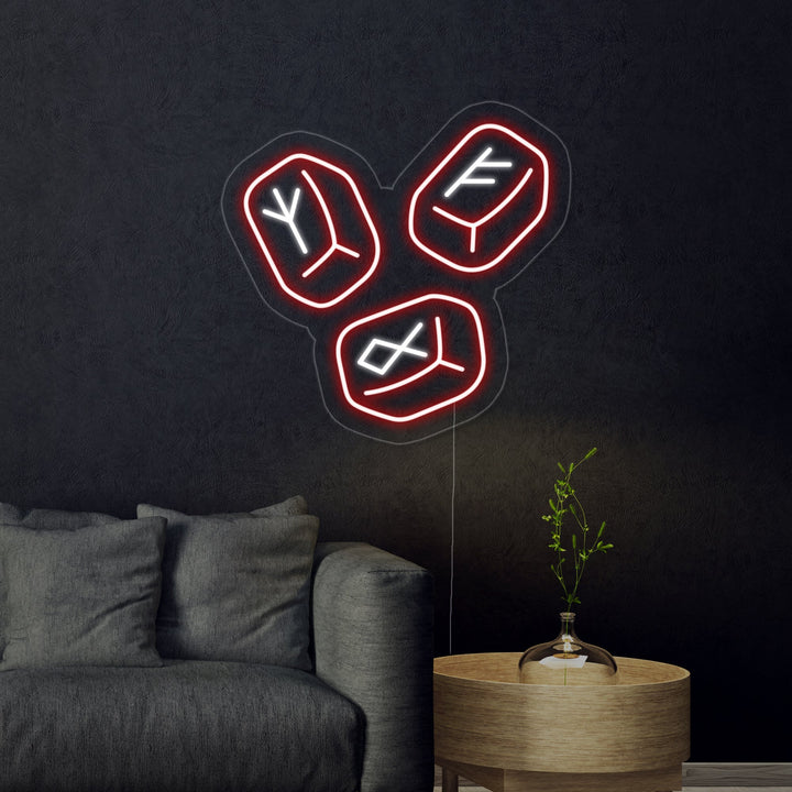 "Nordische Runensteine" Neonschrift