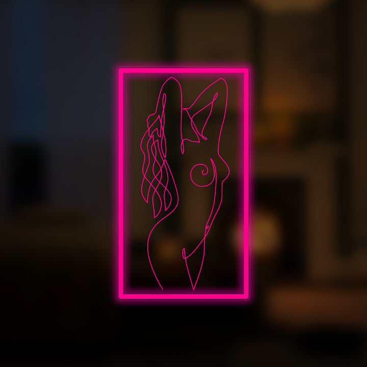 "Nackter Weiblicher Frauenkörper" Mini-Neonschild, Nachtclub