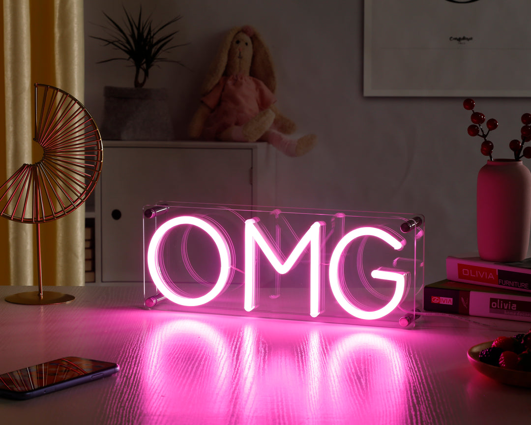 "OMG" Desk LED Neonschrift