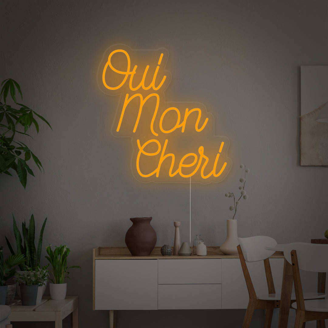 "Oui Mon Cheri, Französisch" Neonschrift