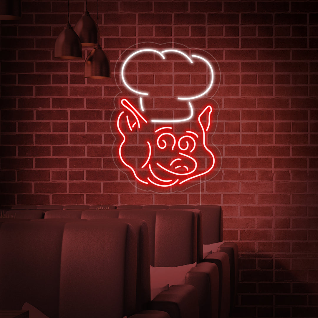 "PIG CHEF" Neonschrift