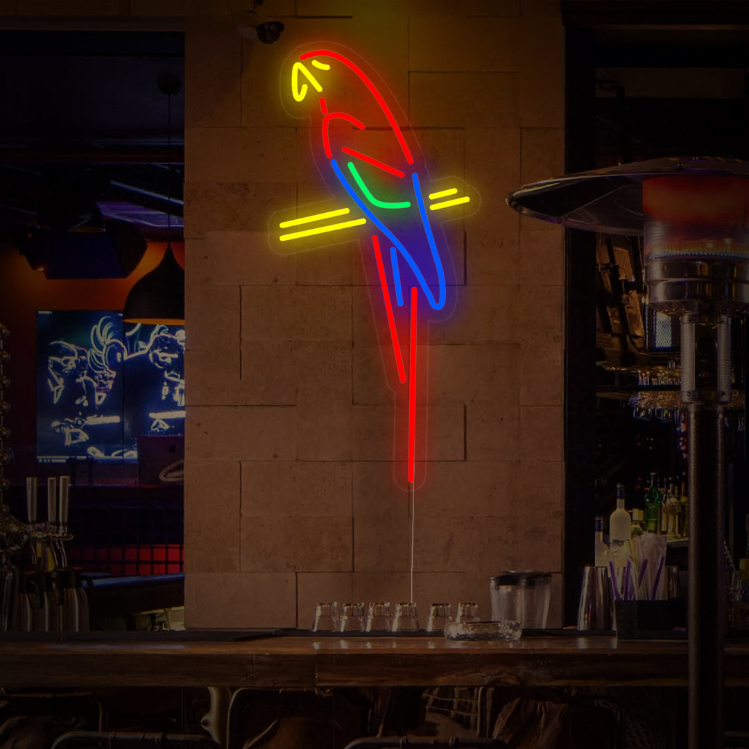 "Papageien-Bar-Pub" Neonschrift