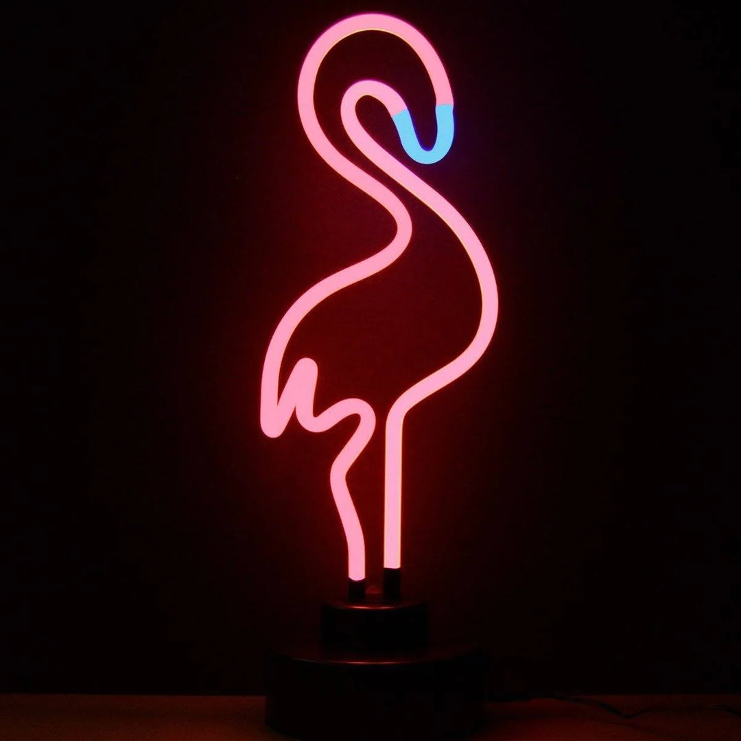 "Rosa Flamingo Tisch-Neonschild, Glas-Neonschild" Neonschrift