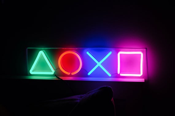 Gaming Geometrie Symbol Neonschild