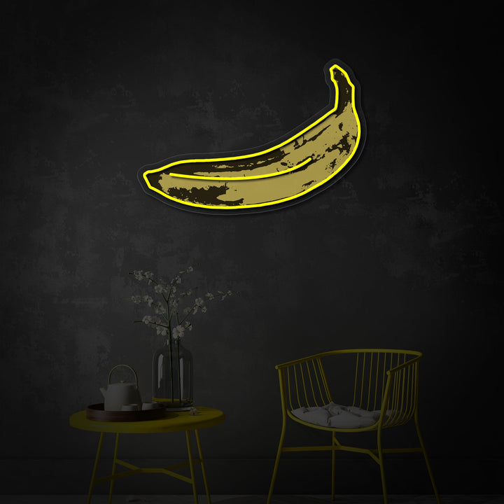 "Pop Art Banana, Gemälde des berühmten Künstlers" UV-bedruckt LED-Neonschild