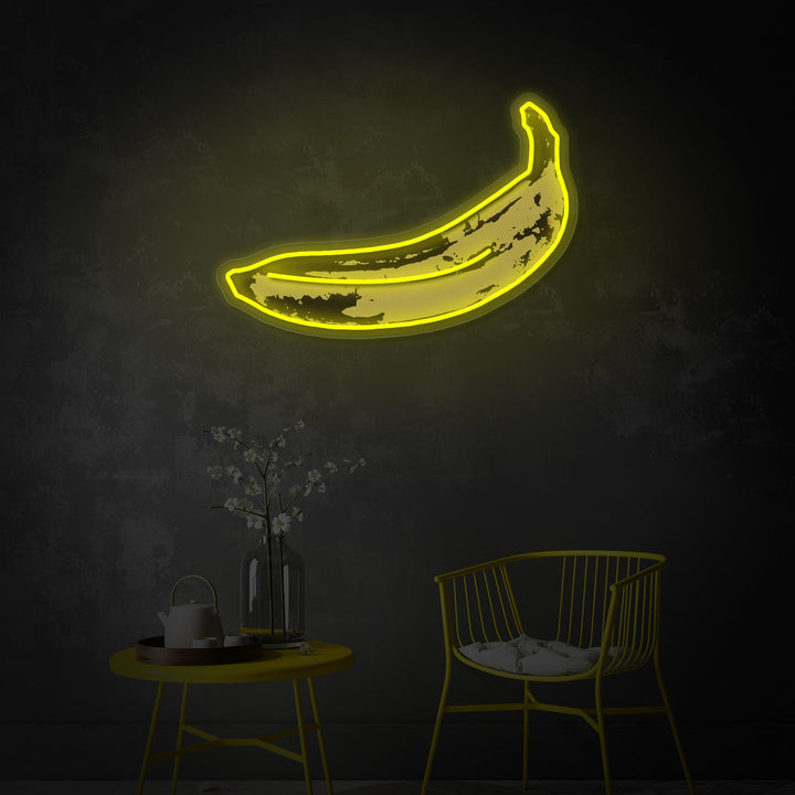 "Pop Art Banana, Gemälde des berühmten Künstlers" UV-bedruckt LED-Neonschild