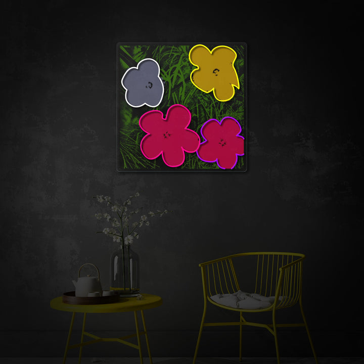 "Pop Art in Bloom, Famous Künstler Blumen" UV-bedrucktes LED-Neonschild