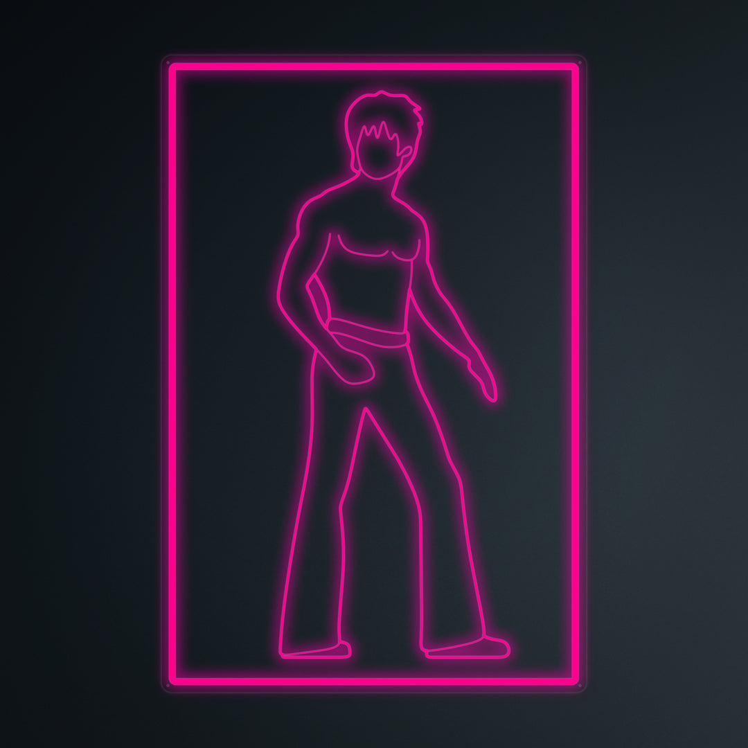 "Popkultur Kungfu Bruce" Mini-Neonschild