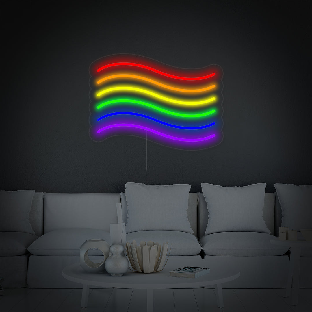 "Regenbogenflagge Lgbt-Stolz Einzigartig" Neonschrift