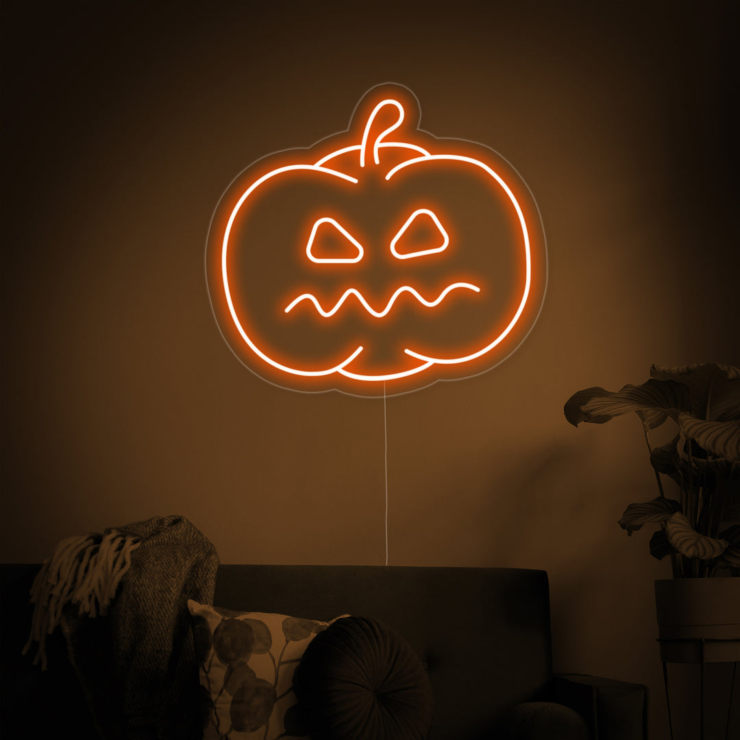 "Kürbis Halloween" Neonschrift