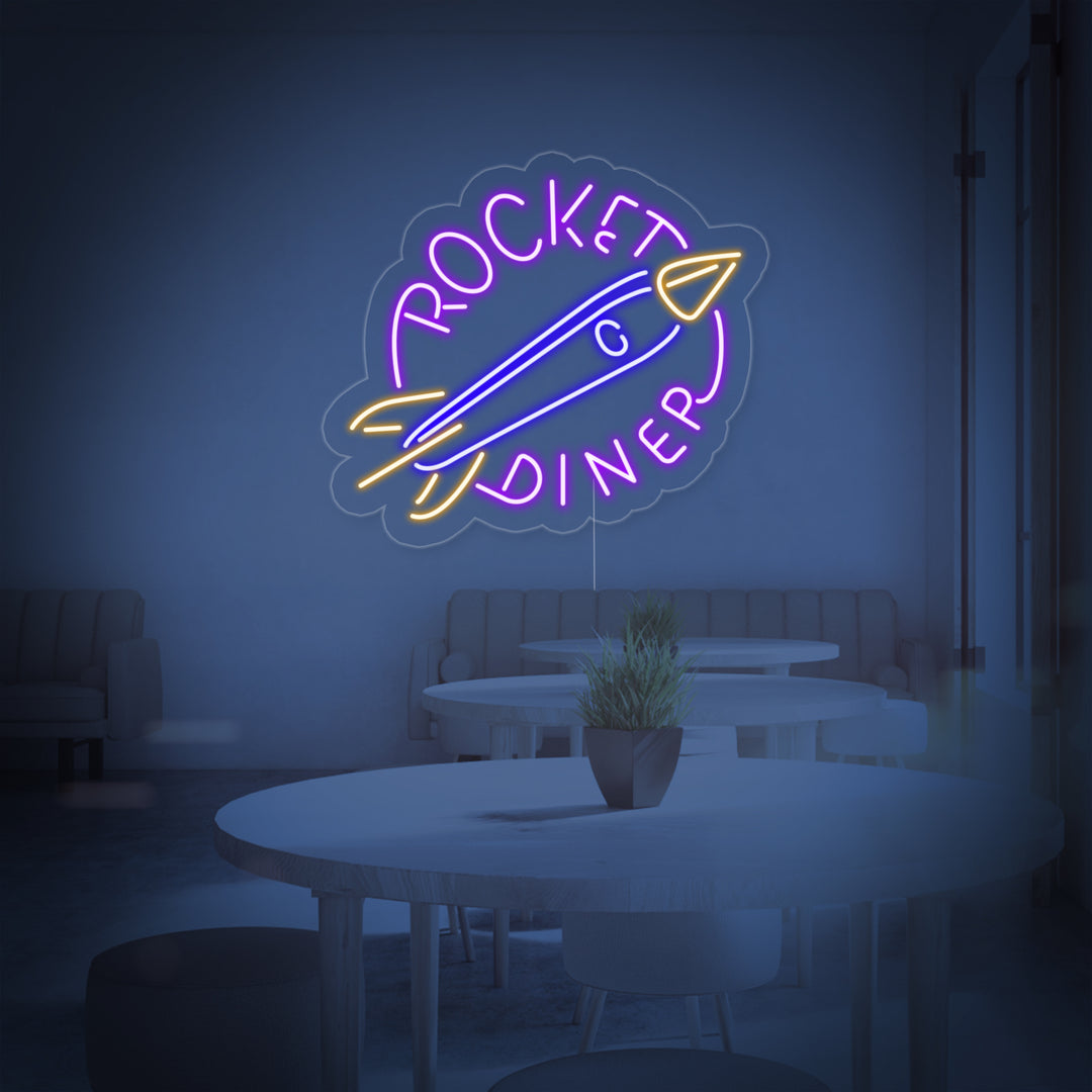 "Rocket Diner" Neonschrift