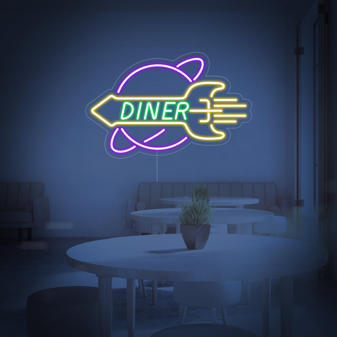 "Rakete Rakete Diner" Neonschrift