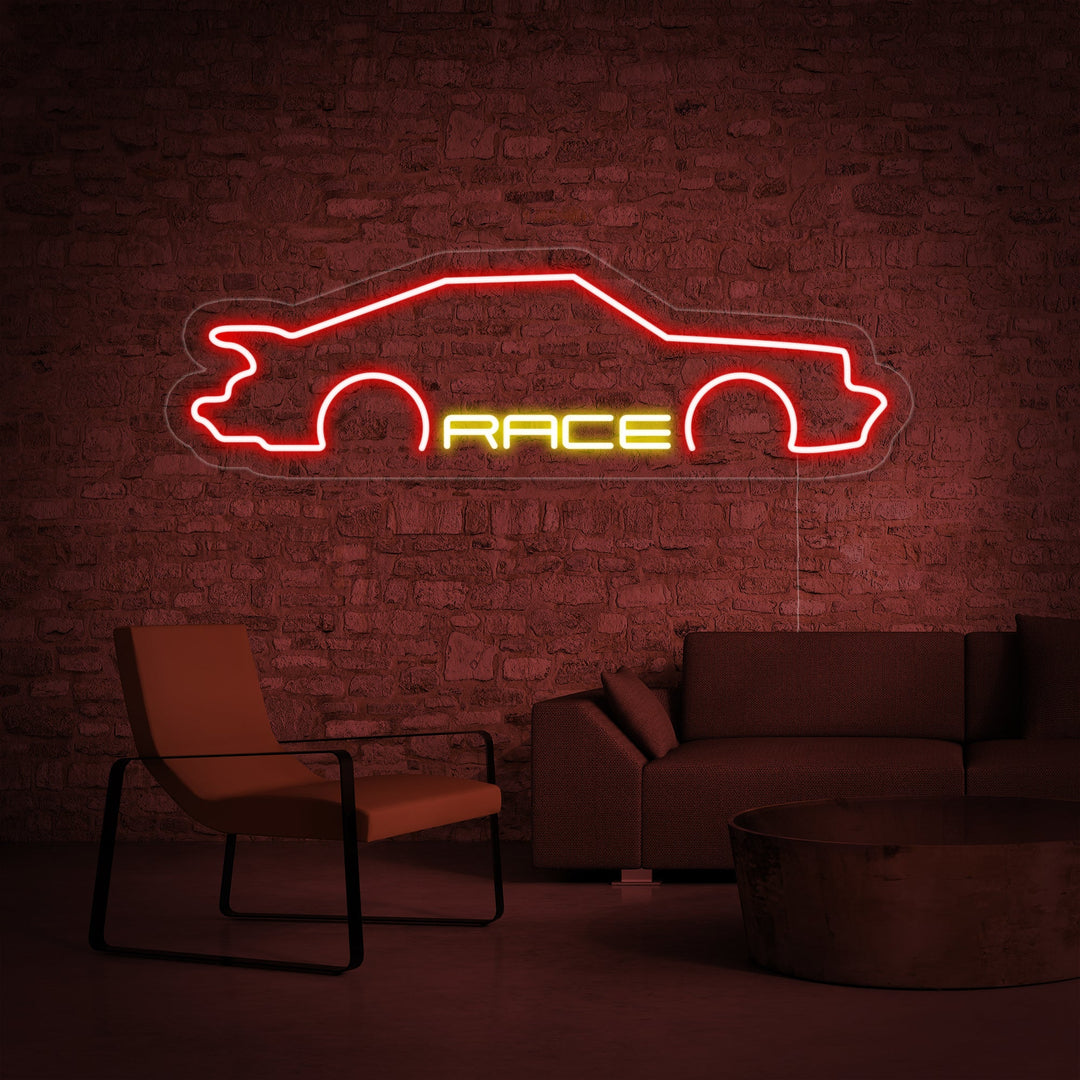 "Auto, Race" Neonschrift