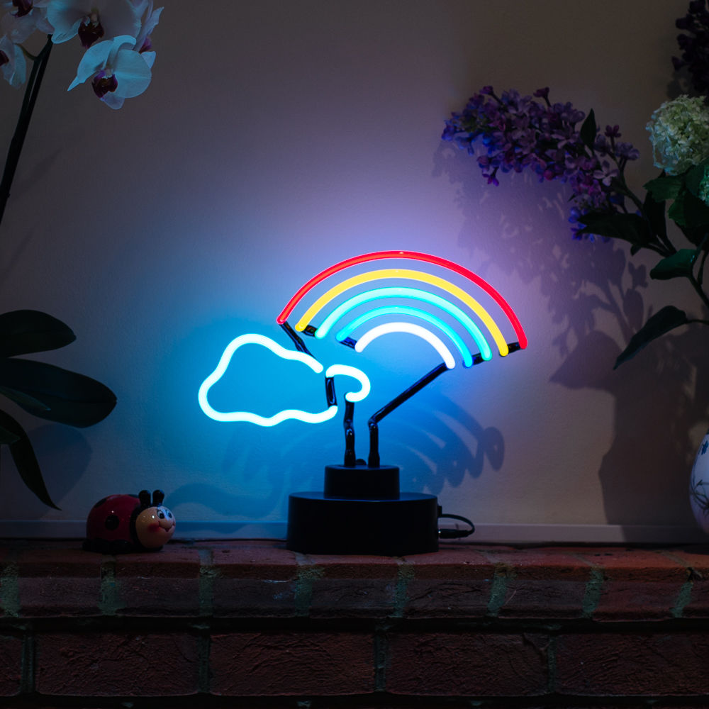 "Regenbogen Wolke Tisch-Neonschild, Glas-Neonschild" Neonschrift