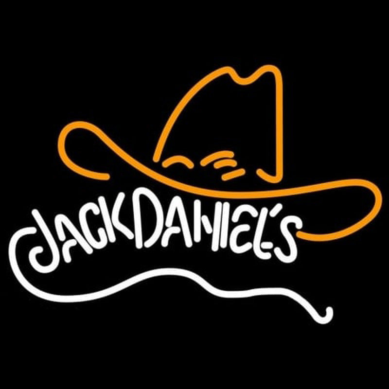 "Rare Jack Whiskey Cowboyhut" Neonschrift