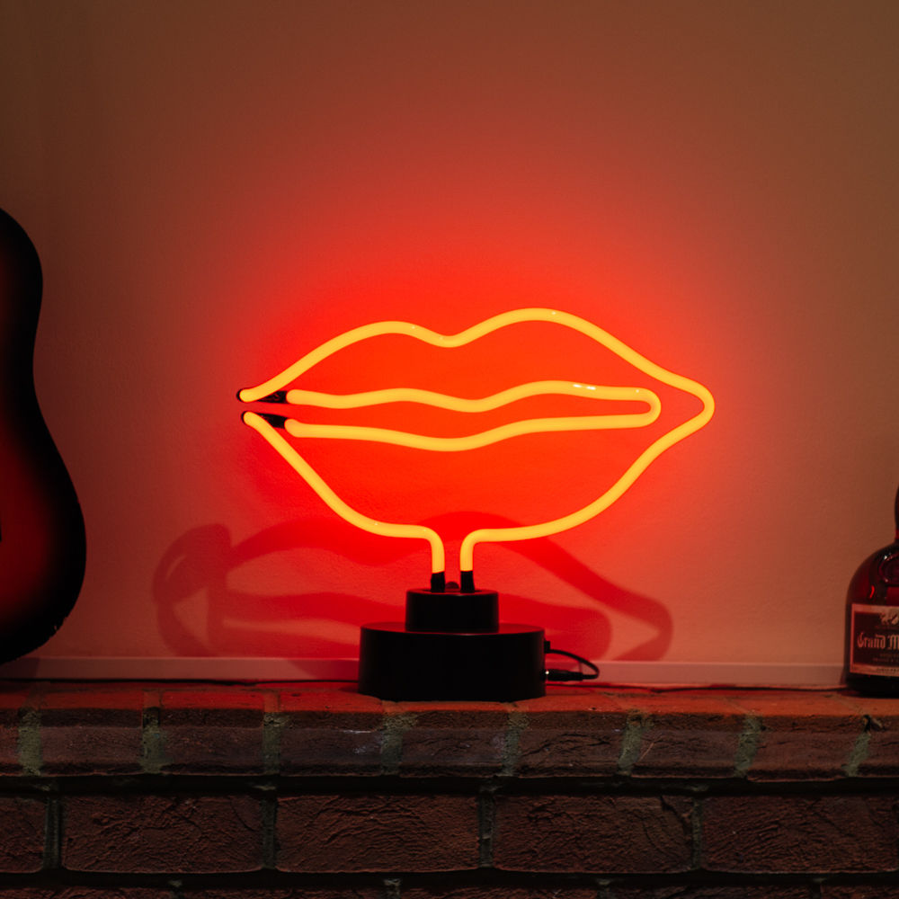 "Rote Lippen Tisch-Neonschild, Glas-Neonschild" Neonschrift