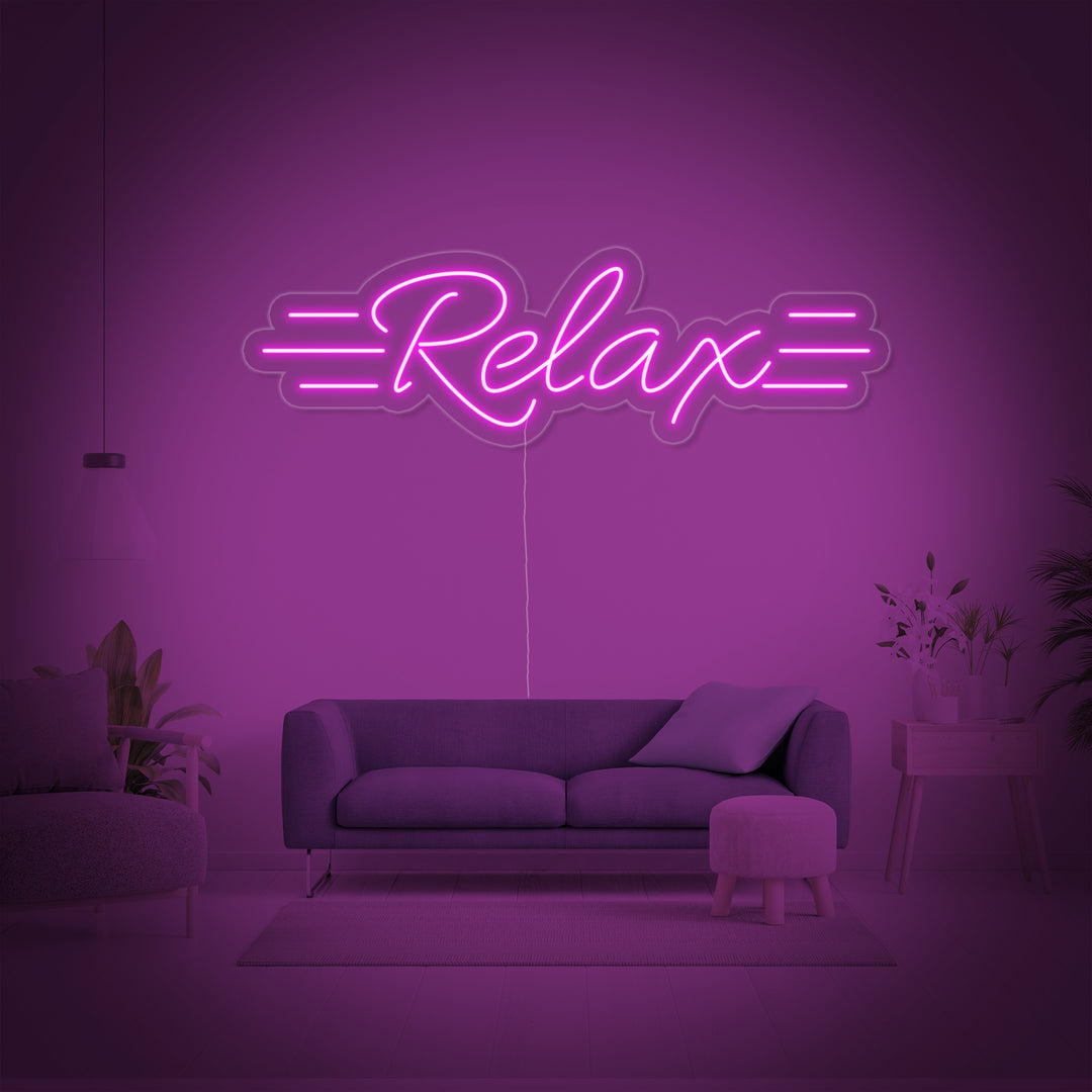 "Relax" Neonschrift