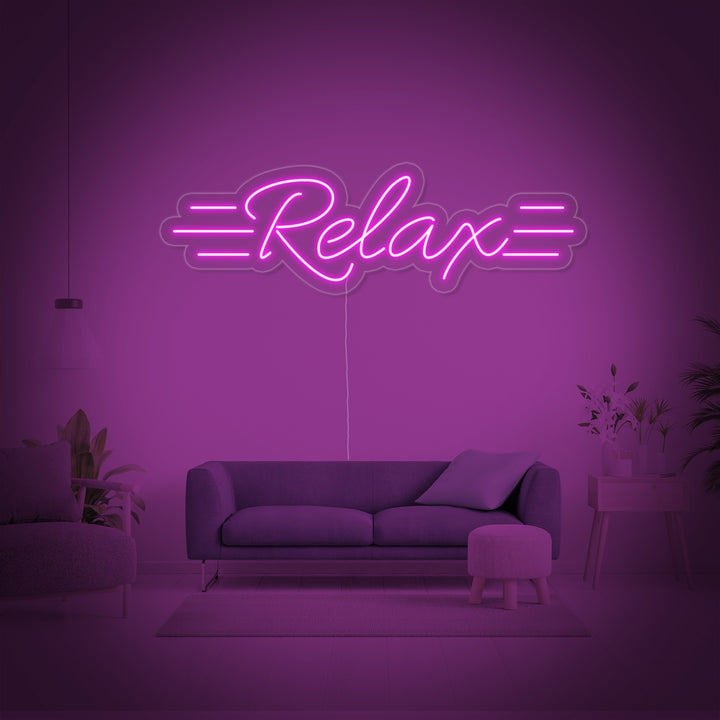 "Relax" Neonschrift