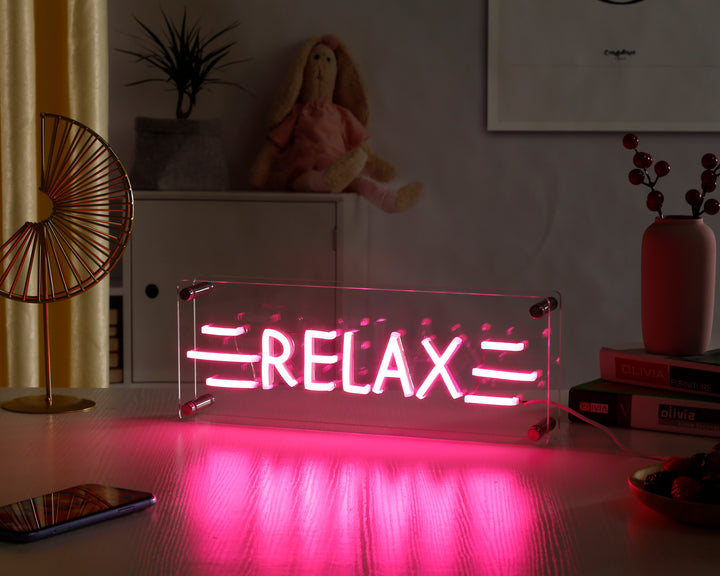 "Relax" Desk LED Neonschrift