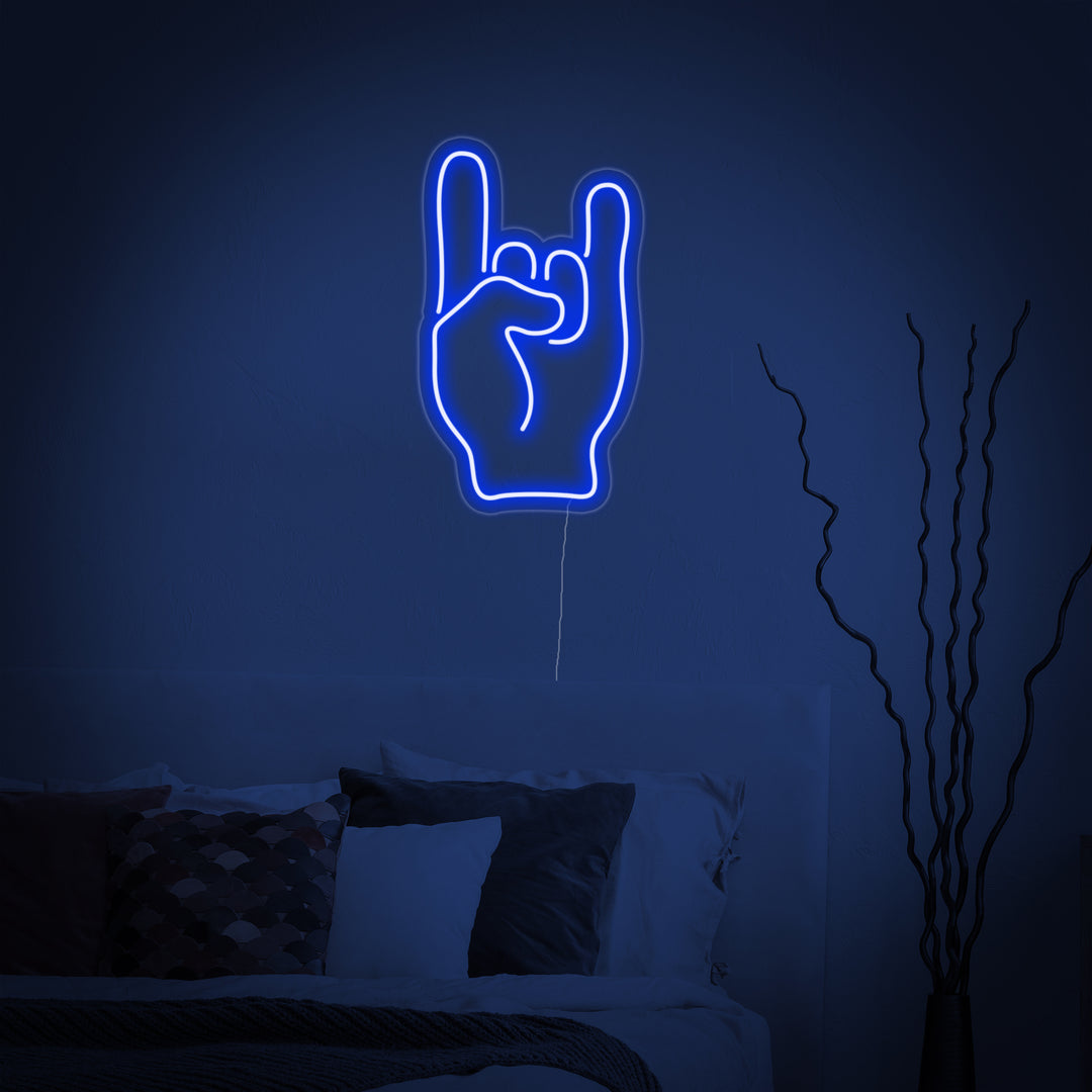 "Rock Hand" Neonschrift