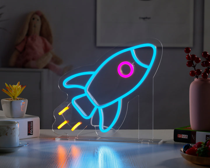 "Rakete" Schreibtisch LED Neonschrift