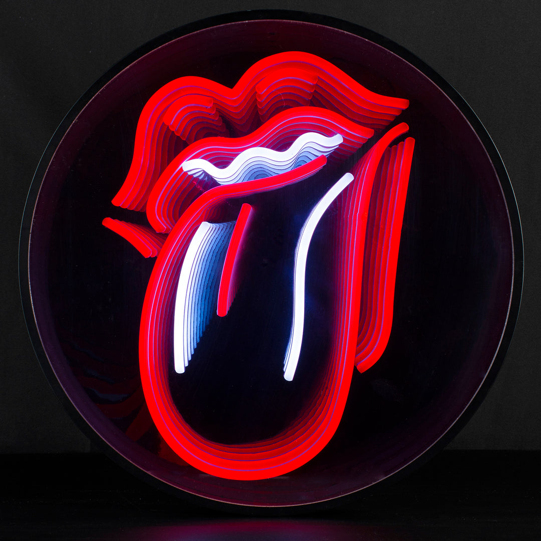 "Rolling Stones" 3D Unendlichkeits LED Neonschrift