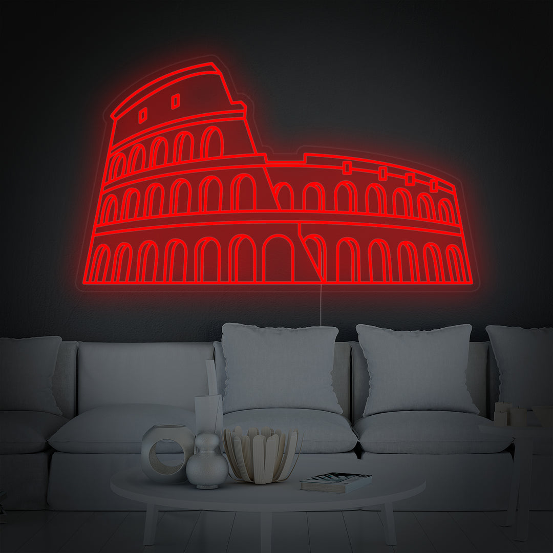 "Römisches Kolosseum" Neonschrift