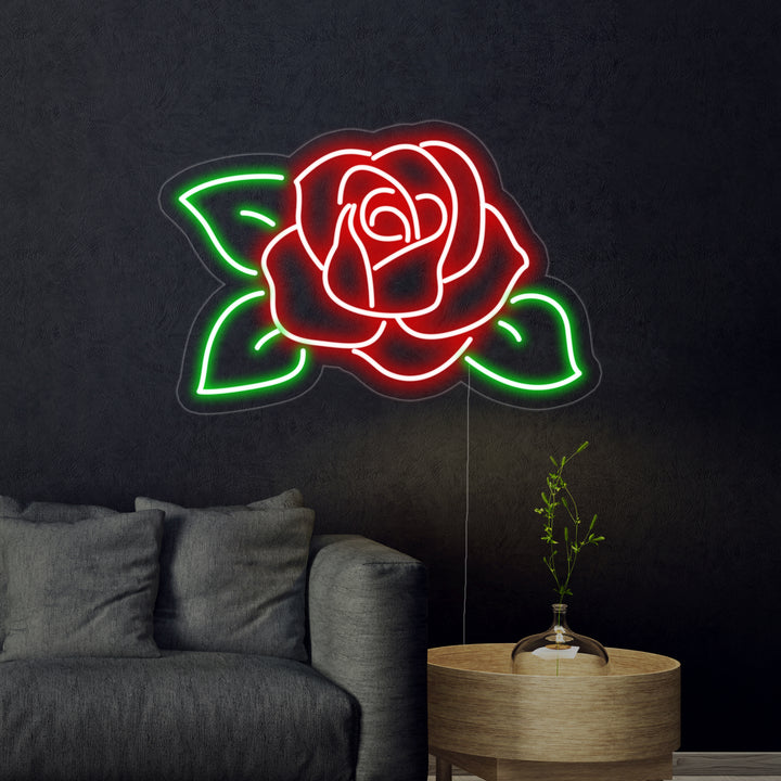 "Rosen, Florist, Blumengeschenke" Neonschrift