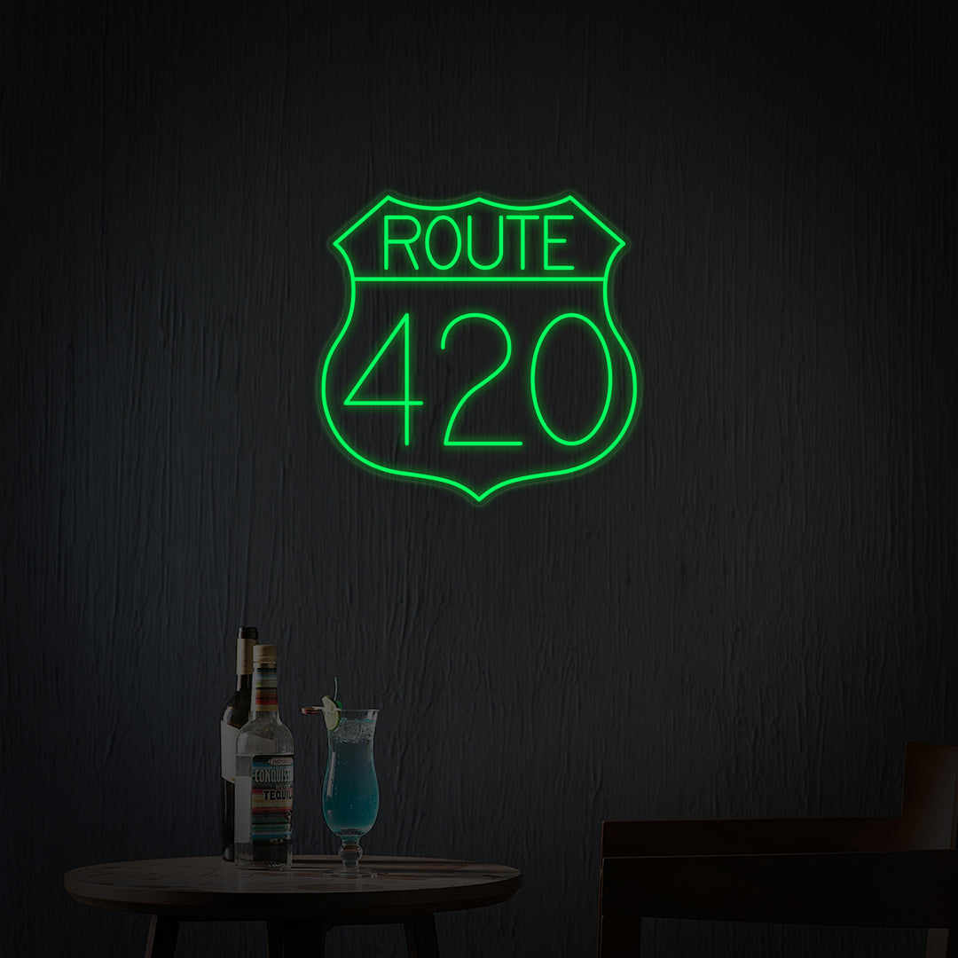 "Autobahnen Und Route 420" Neonschrift