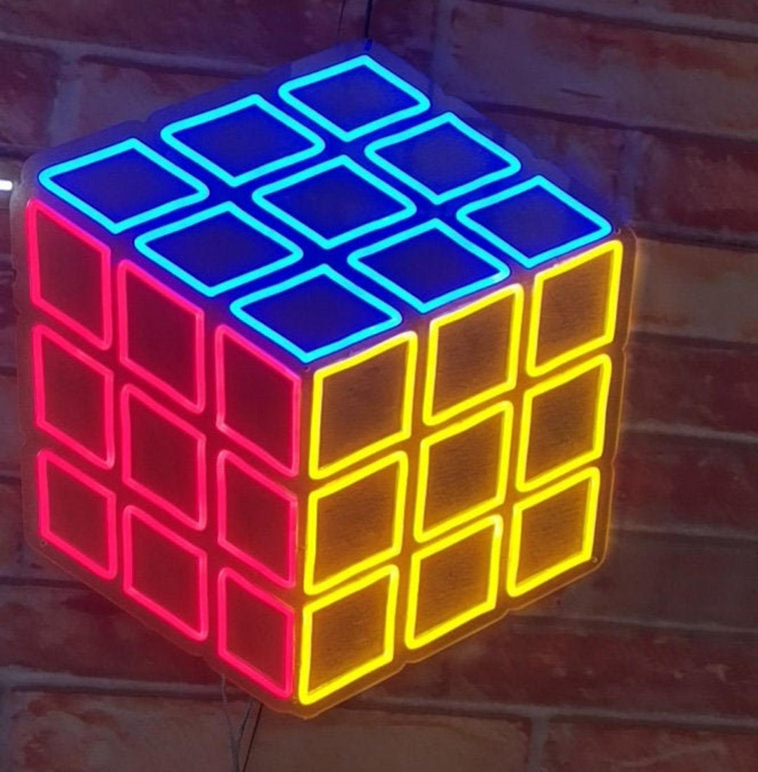 "Rubiks Cube, Spielzimmer Wandkunst" Neonschrift