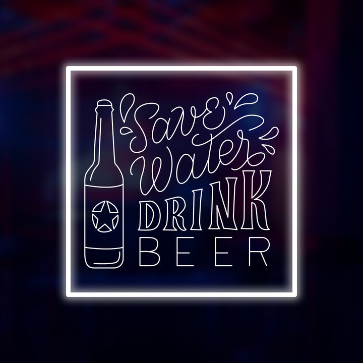 "Save Water Drink Beer" Mini-Neonschild