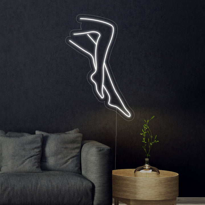 "Sexy Beine Lady" Neonschrift
