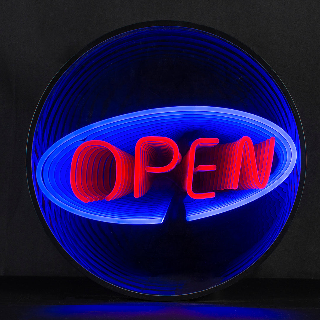 "Open" 3D Unendlichkeits LED Neonschrift
