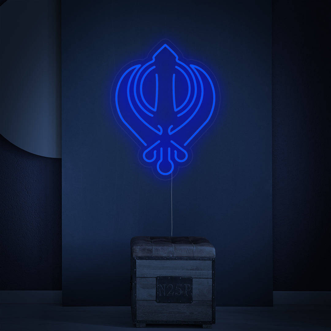 "Sikhismus Khanda-Symbol" Neonschrift